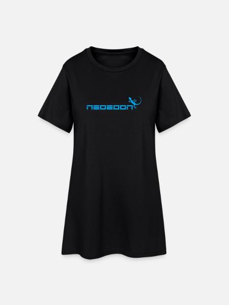 neozoon cyan - Frauen T-Shirt-Kleid - Schwarz