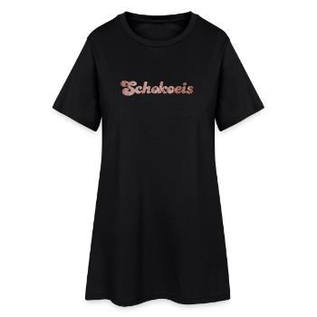Schoko Eis Schokolade Eiscreme süß naschen Sommer - Frauen T-Shirt-Kleid - Schwarz - Vorne