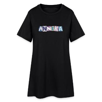 Annika Mädchenname Geschenk Herz Design - Frauen T-Shirt-Kleid - Schwarz - Vorne