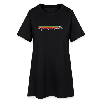 Vélo heartbeat vintage - Robe T-shirt Femme - noir - Devant