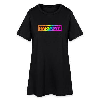 Typo HARMONY Kontur Rainbow - Frauen T-Shirt-Kleid - Schwarz - Vorne