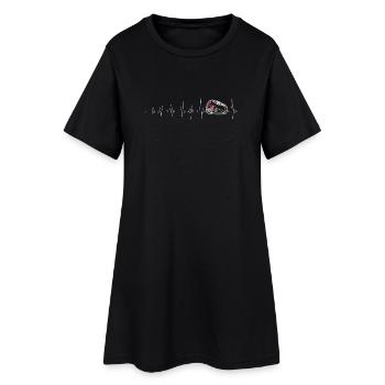 Herzschlag Ring Liebespuls - Frauen T-Shirt-Kleid - Schwarz - Vorne