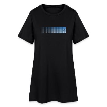 Dégradé azur code-barres oiseau - Robe T-shirt Femme - noir - Devant