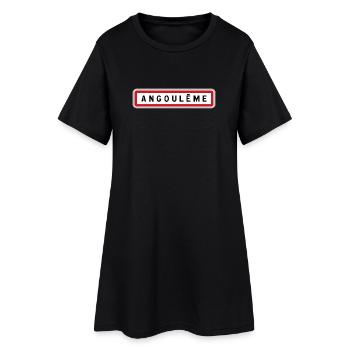 Panneau d'entrée de ville de Angoulême, Charente, - Robe T-shirt Femme - noir - Devant