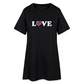 Love - Norway Flag - Norge - Norwegen - Women’s T-Shirt Dress - black - Front