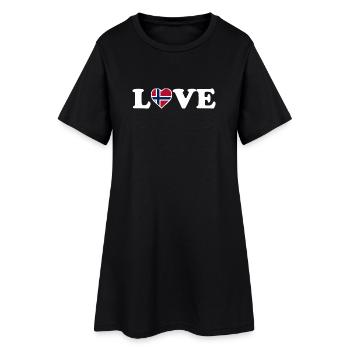 Amour - Drapeau de la Norvège - Norvège - Norvège - Robe T-shirt Femme - noir - Devant