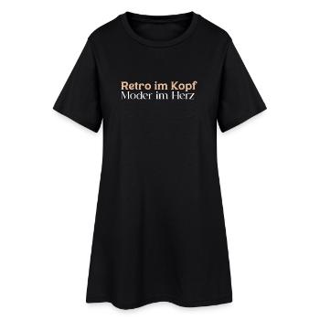 Rétro dans la tête - Robe T-shirt Femme - noir - Devant