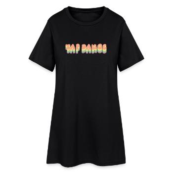 Claquettes Pastel arc-en-ciel - Robe T-shirt Femme - noir - Devant