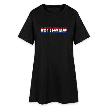 Rotterdam Flagge Niederlande Vintage - Frauen T-Shirt-Kleid - Schwarz - Vorne