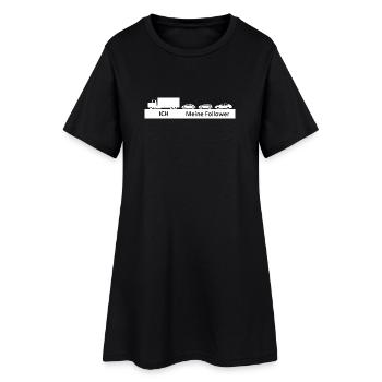 LKW - ich meine follower - Frauen T-Shirt-Kleid - Schwarz - Vorne