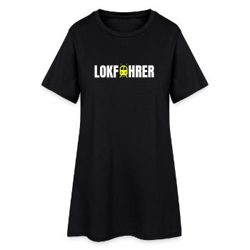 Lokführer Design - Frauen T-Shirt-Kleid - Schwarz - Vorne