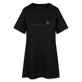 Snowbarderin (w) - Frauen T-Shirt-Kleid - Schwarz - Vorne