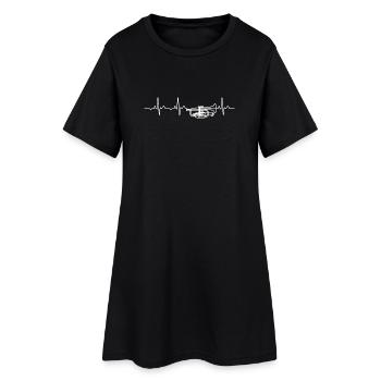 Mellophone Heartbeat Marching Band Gift - Women’s T-Shirt Dress - black - Front