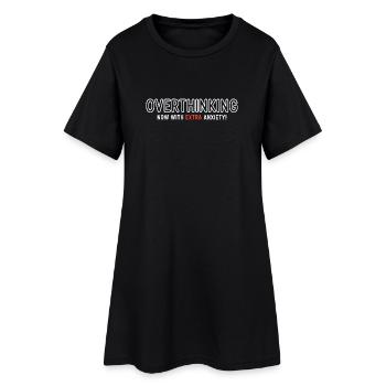 Trop réfléchir, maintenant avec plus d’anxiété ! - Robe T-shirt Femme - noir - Devant