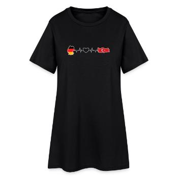 Le battement de cœur de l’Allemagne et de la Turquie - Robe T-shirt Femme - noir - Devant