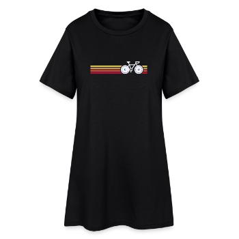 Vélo rétro sur des bandes Sunset - Robe T-shirt Femme - noir - Devant