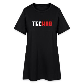 Techno Panther - Frauen T-Shirt-Kleid - Schwarz - Vorne