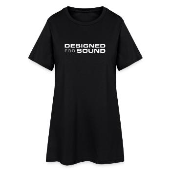 Designed For Sound - Frauen T-Shirt-Kleid - Schwarz - Vorne