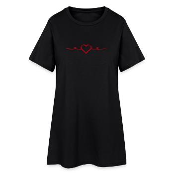 Cadeau rouge de la Saint-Valentin - Robe T-shirt Femme - noir - Devant