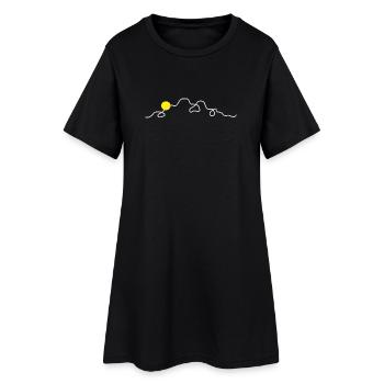 Berge Natur Sonne - Frauen T-Shirt-Kleid - Schwarz - Vorne