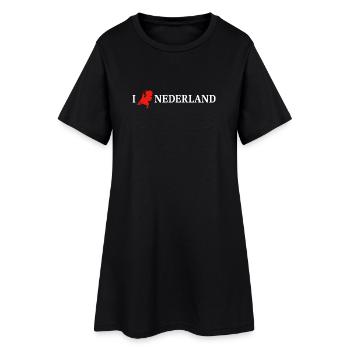 I Love Nederland Niederlande - Frauen T-Shirt-Kleid - Schwarz - Vorne