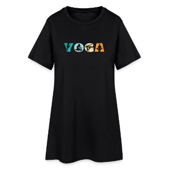 Yoga - Robe T-shirt Femme - noir - Devant