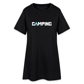 Camping tente vacances de camping-car amateur - Robe T-shirt Femme - noir - Devant