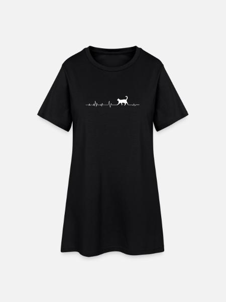 Katze Katzen - Frauen T-Shirt-Kleid - Schwarz