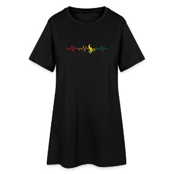 Radball Radballspieler Herzschlag - Frauen T-Shirt-Kleid - Schwarz - Vorne