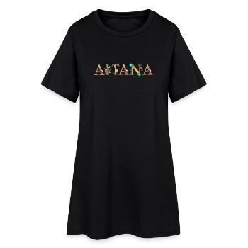 AITANA Name mit Blumen geschmückt - Frauen T-Shirt-Kleid - Schwarz - Vorne
