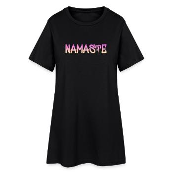 Namaste Gradient Schrift – Yoga Muster - Frauen T-Shirt-Kleid - Schwarz - Vorne