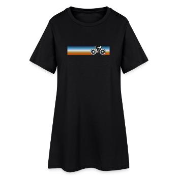 Vibrant vélo coucher de soleil silhouette design - Robe T-shirt Femme - noir - Devant