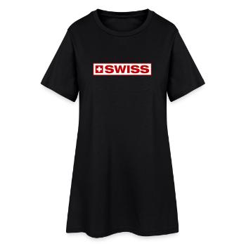 Pavillon suisse Suisse - Robe T-shirt Femme - noir - Devant