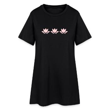 Fleur de lotus, fleur de lotus, fleur de lotus, yoga aux fleurs pastel - Robe T-shirt Femme - noir - Devant