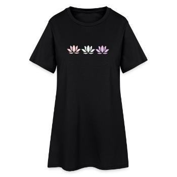 Fleur de lotus Fleur de lotus Fleur de lotus Fleur de violette Fleur de yoga - Robe T-shirt Femme - noir - Devant