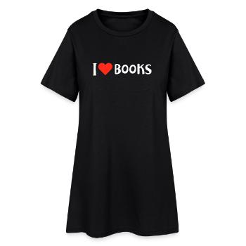 Logo du cœur d’I Love Books - Robe T-shirt Femme - noir - Devant
