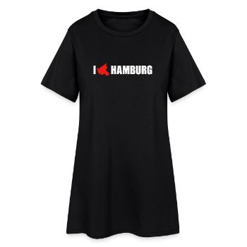 I love Hamburg - Frauen T-Shirt-Kleid - Schwarz - Vorne