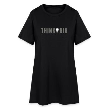 Think big - Light bulb motif & lettering - Women’s T-Shirt Dress - black - Front