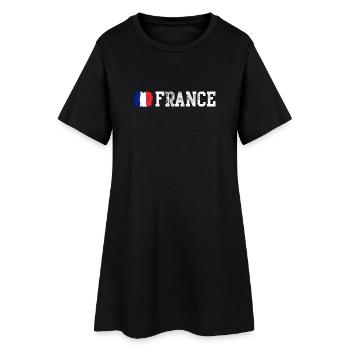 Drapeau national de la France - Robe T-shirt Femme - noir - Devant