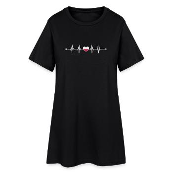 Heartbeat drapeau de la Pologne - Robe T-shirt Femme - noir - Devant