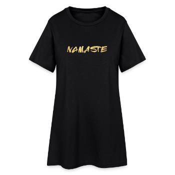 Yoga Namaste Gold Handschrift deluxe Meditation om - Frauen T-Shirt-Kleid - Schwarz - Vorne