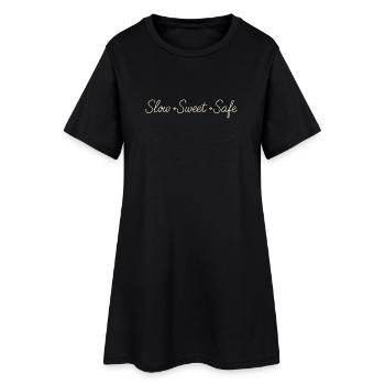Le calme, c’est la rébellion. Soft Life Self Care - Robe T-shirt Femme - noir - Devant