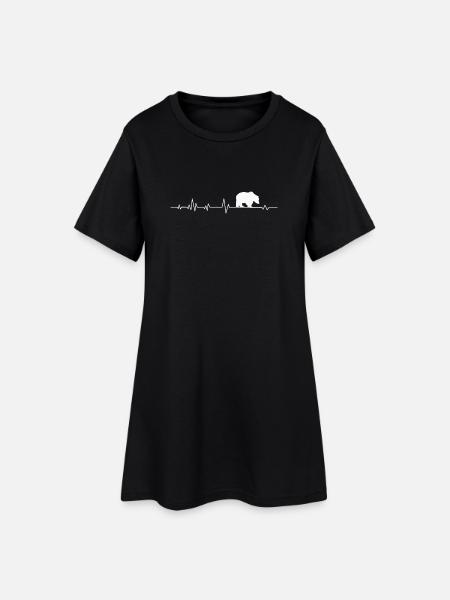 Bär - Frauen T-Shirt-Kleid - Schwarz