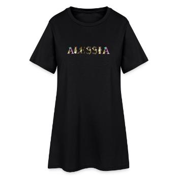 Le nom d’ALESSIA est fleuri - Robe T-shirt Femme - noir - Devant