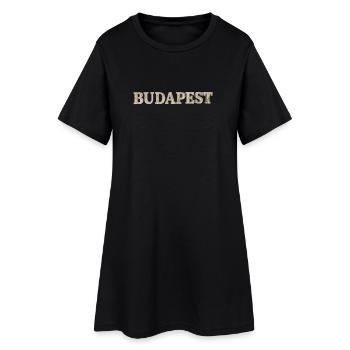 BUDAPEST – Architectural Stone Typography - Frauen T-Shirt-Kleid - Schwarz - Vorne