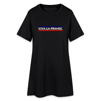 Frankreich - Frauen T-Shirt-Kleid - Schwarz - Vorne
