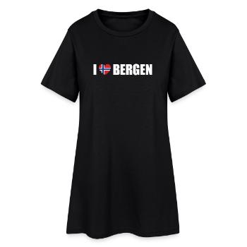 I love Bergen Norway - Women’s T-Shirt Dress - black - Front