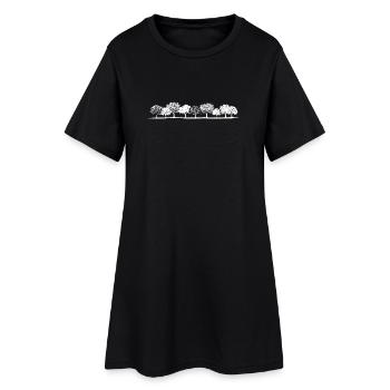 Timeless Forest Tree Row – Minimalist Nature - Women’s T-Shirt Dress - black - Front