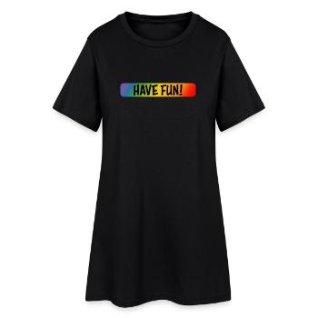 rainbow have fun - Women’s T-Shirt Dress - black - Front