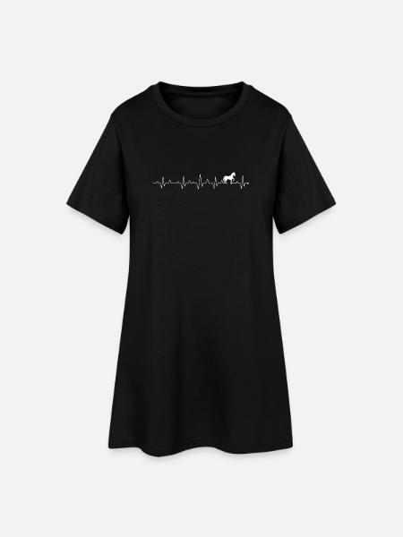 Pferdeliebhaber Herzschlag - Frauen T-Shirt-Kleid - Schwarz